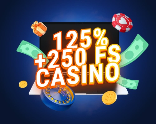 Casino bónusz 125% + 250 FS